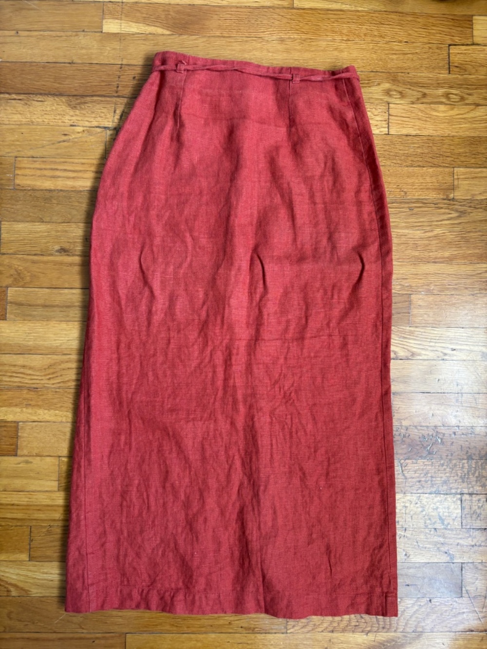 Paloma Wool Linen Midi Skirt | Burnt Orange | XS 36 | Pocket Belt - Picture 4 of 12